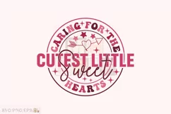 Retro Nursery Nurse Valentine SVG T-shirt Design Product Image 1