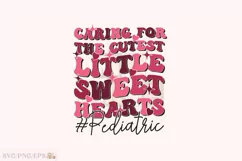 Retro Pediatric Nurse Valentine SVG PNG T-shirt Design Product Image 1