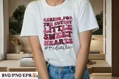 Retro Pediatric Nurse Valentine SVG PNG T-shirt Design Product Image 3
