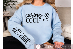 Caring is cool Sleeve PNG Design Product Image 3