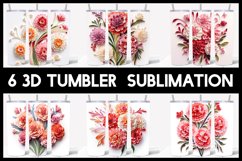 6 3D Carnations Flowers Tumbler Sublimation | Paper Quilling Product Image 1