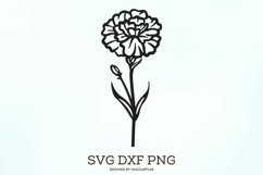 Carnation birth month flower svg, January flower clipart Product Image 1