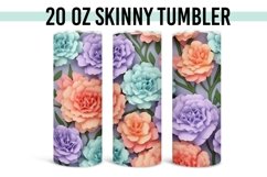 3D Paper Carnation Wrap - 20 oz Straight Tumbler PNG Product Image 2