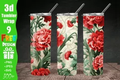 Carnations Flowers Tumbler Wrap
