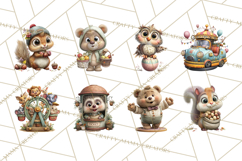 Woodland Carnival Clipart, Forest Animal Clip Art Product Image 7