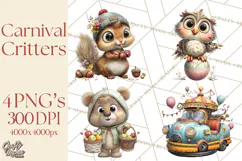 Woodland Carnival Clipart, Forest Animal Clip Art Product Image 1