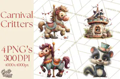 Woodland Carnival Clipart, Forest Animal Clip Art Product Image 1