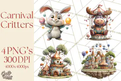 Woodland Carnival Clipart, Forest Animal Clip Art Product Image 1