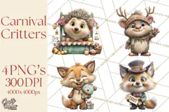 Woodland Carnival Clipart, Forest Animal Clip Art Product Image 1
