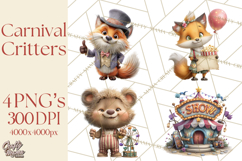 Woodland Carnival Clipart, Forest Animal Clip Art Product Image 1