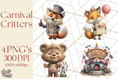 Woodland Carnival Clipart, Forest Animal Clip Art Product Image 1