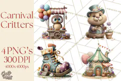 Woodland Carnival Clipart, Forest Animal Clip Art Product Image 1