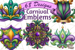Mardi Gras Symbols Clipart Heraldry Fleur De Lis Crowns PNG Product Image 1