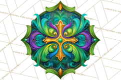 Mardi Gras Symbols Clipart Heraldry Fleur De Lis Crowns PNG Product Image 2