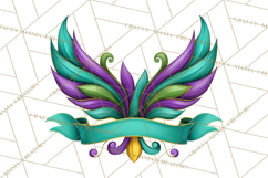 Mardi Gras Symbols Clipart Heraldry Fleur De Lis Crowns PNG Product Image 5