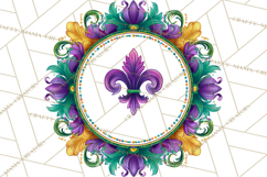 Mardi Gras Symbols Clipart Heraldry Fleur De Lis Crowns PNG Product Image 3