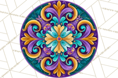 Mardi Gras Symbols Clipart Heraldry Fleur De Lis Crowns PNG Product Image 4