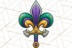 Mardi Gras Symbols Clipart Heraldry Fleur De Lis Crowns PNG Product Image 5