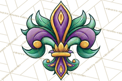 Mardi Gras Symbols Clipart Heraldry Fleur De Lis Crowns PNG Product Image 2