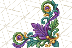 Mardi Gras Symbols Clipart Heraldry Fleur De Lis Crowns PNG Product Image 3