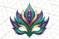 Mardi Gras Symbols Clipart Heraldry Fleur De Lis Crowns PNG Product Image 4