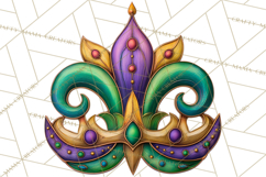 Mardi Gras Symbols Clipart Heraldry Fleur De Lis Crowns PNG Product Image 5