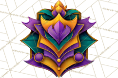 Mardi Gras Symbols Clipart Heraldry Fleur De Lis Crowns PNG Product Image 3