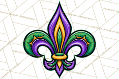 Mardi Gras Symbols Clipart Heraldry Fleur De Lis Crowns PNG Product Image 5