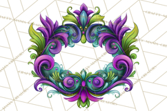 Mardi Gras Symbols Clipart Heraldry Fleur De Lis Crowns PNG Product Image 2