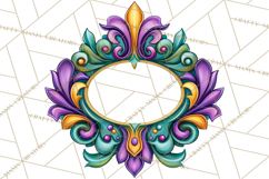 Mardi Gras Symbols Clipart Heraldry Fleur De Lis Crowns PNG Product Image 3