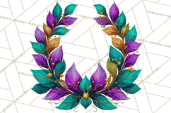 Mardi Gras Symbols Clipart Heraldry Fleur De Lis Crowns PNG Product Image 2