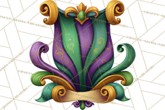 Mardi Gras Symbols Clipart Heraldry Fleur De Lis Crowns PNG Product Image 3