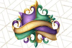 Mardi Gras Symbols Clipart Heraldry Fleur De Lis Crowns PNG Product Image 4