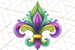 Mardi Gras Symbols Clipart Heraldry Fleur De Lis Crowns PNG Product Image 4
