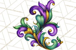 Mardi Gras Symbols Clipart Heraldry Fleur De Lis Crowns PNG Product Image 2