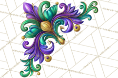 Mardi Gras Symbols Clipart Heraldry Fleur De Lis Crowns PNG Product Image 3