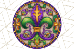 Mardi Gras Symbols Clipart Heraldry Fleur De Lis Crowns PNG Product Image 2