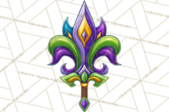 Mardi Gras Symbols Clipart Heraldry Fleur De Lis Crowns PNG Product Image 3