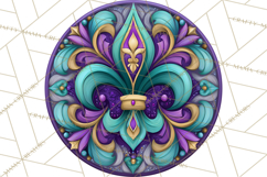 Mardi Gras Symbols Clipart Heraldry Fleur De Lis Crowns PNG Product Image 4