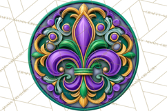 Mardi Gras Symbols Clipart Heraldry Fleur De Lis Crowns PNG Product Image 5