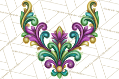 Mardi Gras Symbols Clipart Heraldry Fleur De Lis Crowns PNG Product Image 4