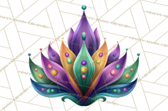 Mardi Gras Symbols Clipart Heraldry Fleur De Lis Crowns PNG Product Image 5