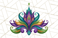 Mardi Gras Symbols Clipart Heraldry Fleur De Lis Crowns PNG Product Image 2
