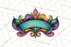 Mardi Gras Symbols Clipart Heraldry Fleur De Lis Crowns PNG Product Image 2