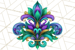 Mardi Gras Symbols Clipart Heraldry Fleur De Lis Crowns PNG Product Image 4
