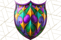 Mardi Gras Symbols Clipart Heraldry Fleur De Lis Crowns PNG Product Image 2