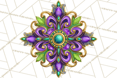 Mardi Gras Symbols Clipart Heraldry Fleur De Lis Crowns PNG Product Image 5