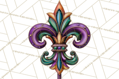 Mardi Gras Symbols Clipart Heraldry Fleur De Lis Crowns PNG Product Image 2