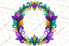 Mardi Gras Symbols Clipart Heraldry Fleur De Lis Crowns PNG Product Image 5
