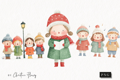 Cute Christmas Carolers Clipart | Christmas PNG Product Image 1